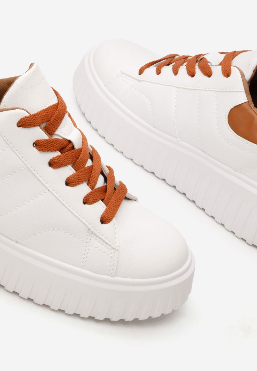 Cникърси на платформа Raula бели