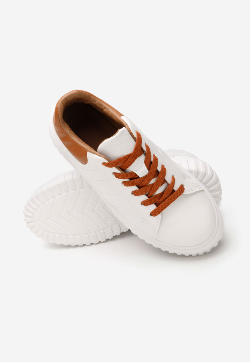 Cникърси на платформа Raula бели