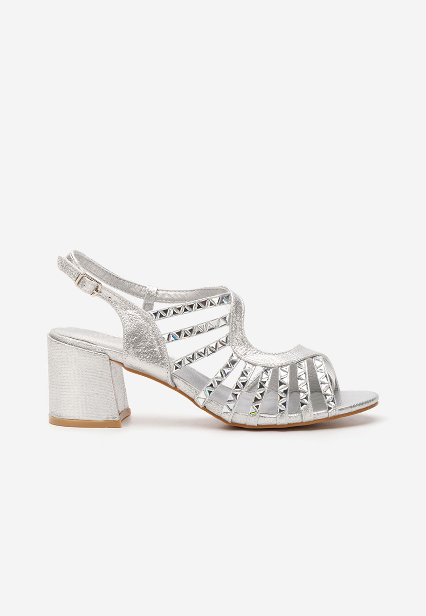 Сандали на ток Margarita сив