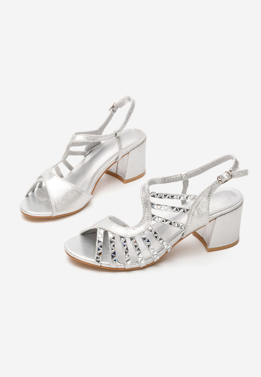 Сандали на ток Margarita сив