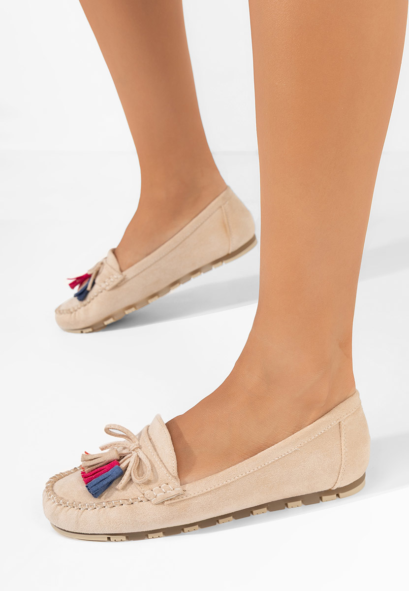 Дамски мокасини Prestia бежов