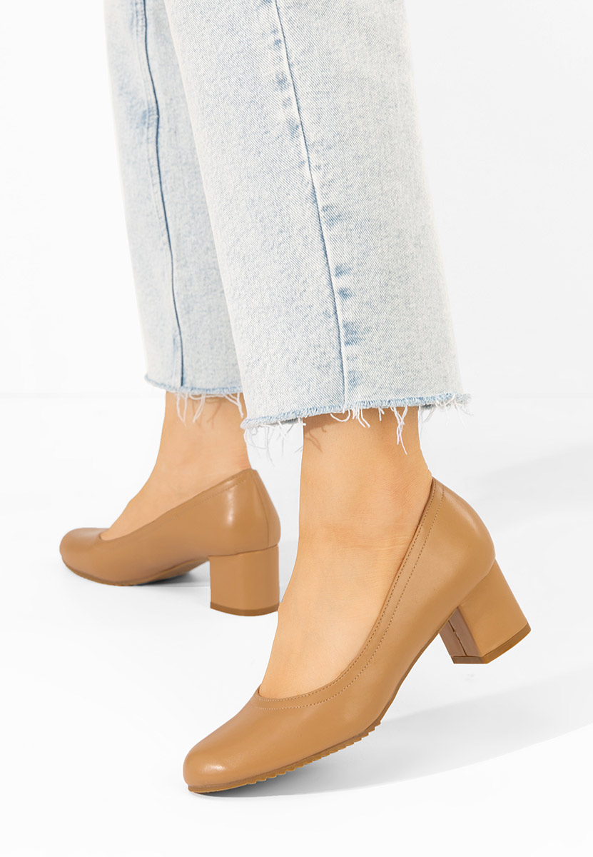 Oбувки с дебел ток Zinia каки