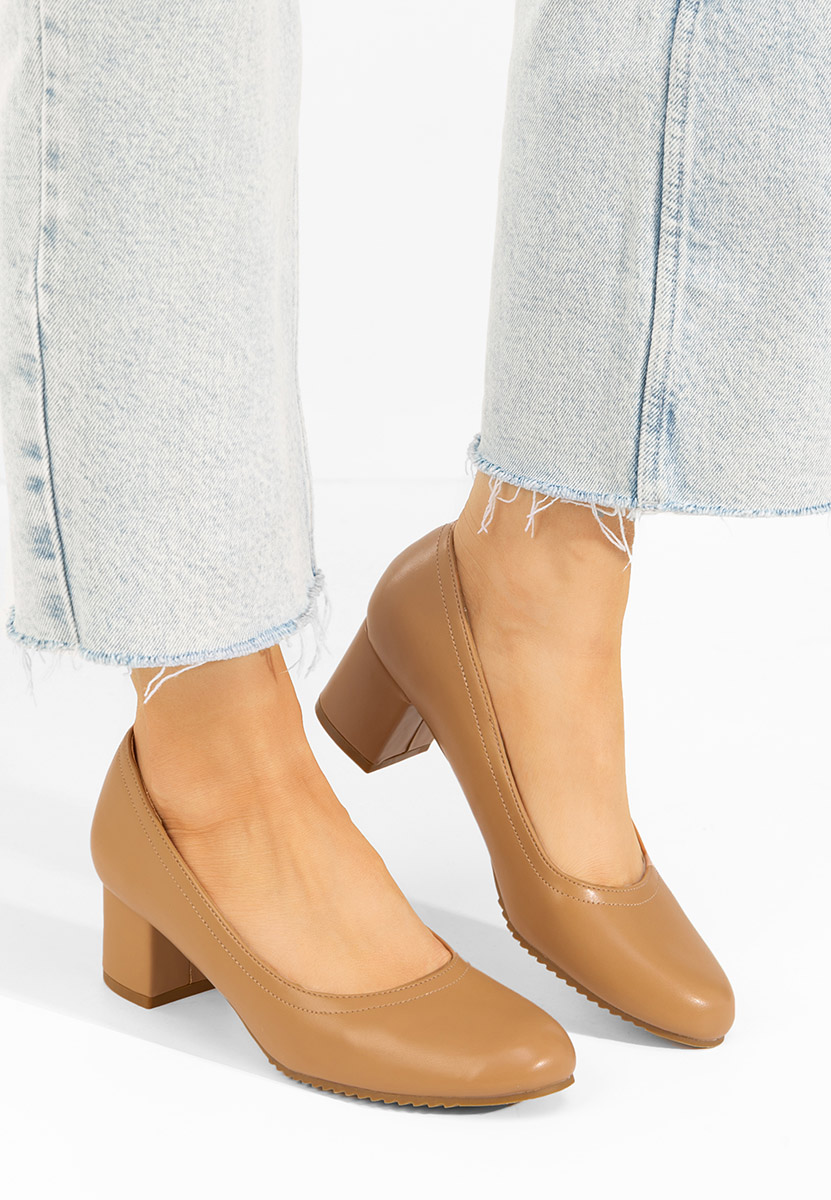 Oбувки с дебел ток Zinia каки