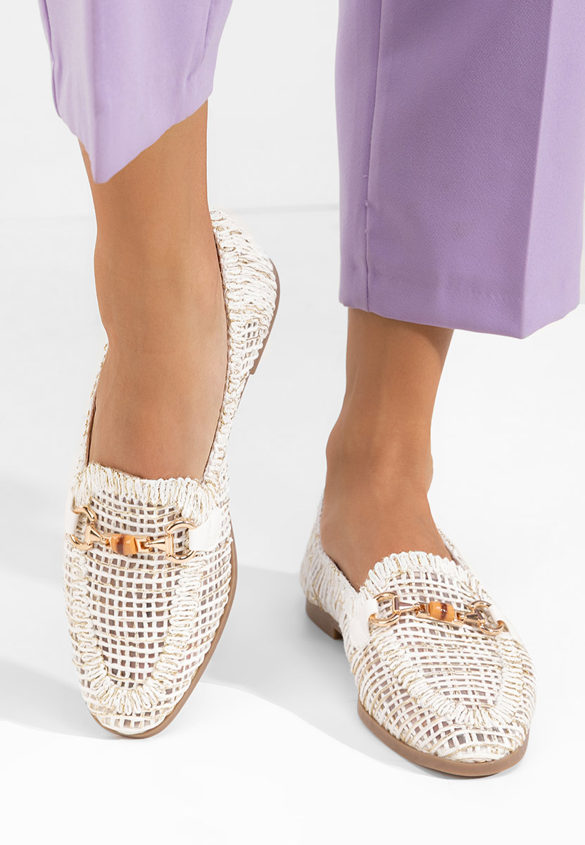 Дамски мокасини Jayna бели