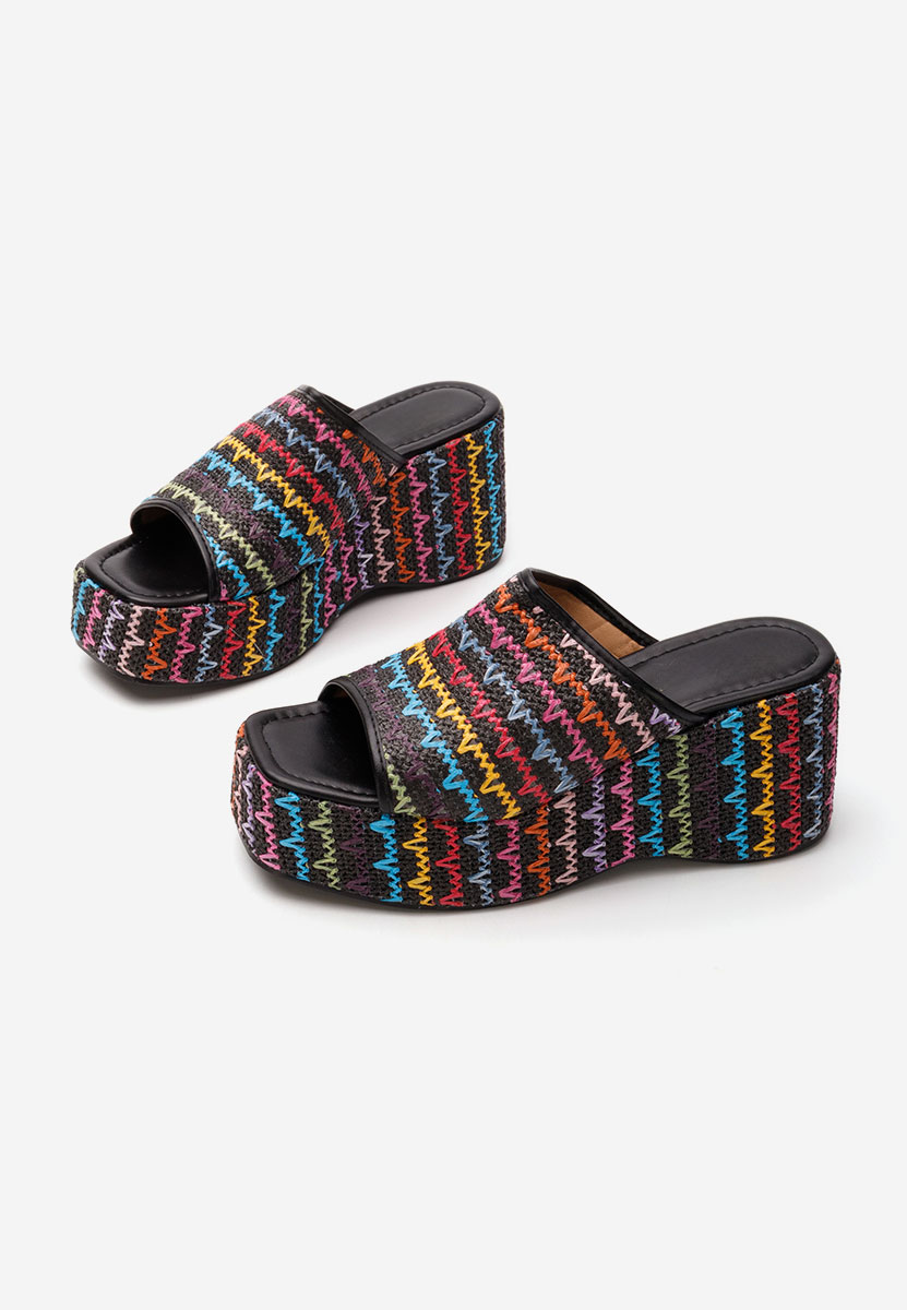 дамски чехли на платформа Aurelya многоцветен