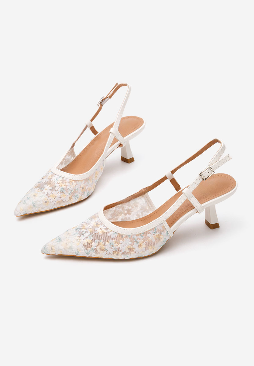 Обувки на ток Adelicya бели