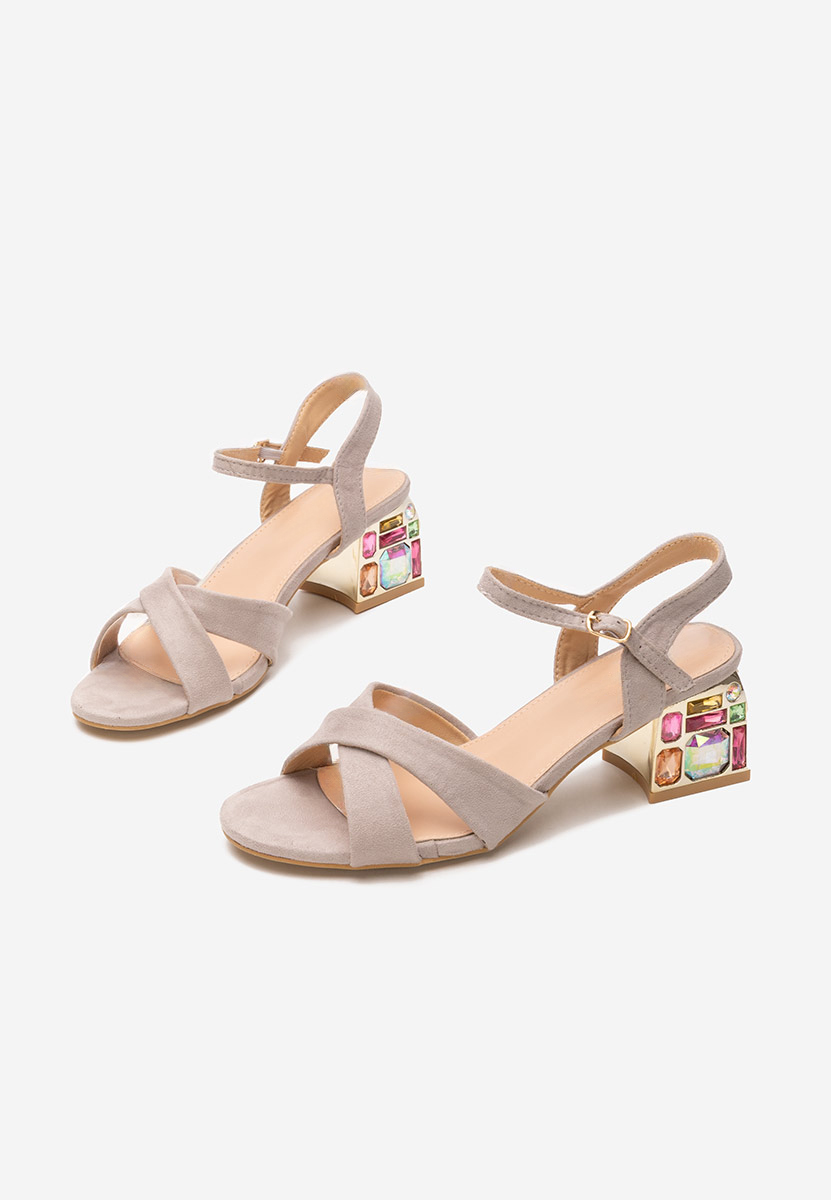 Сандали на ток Susia сив