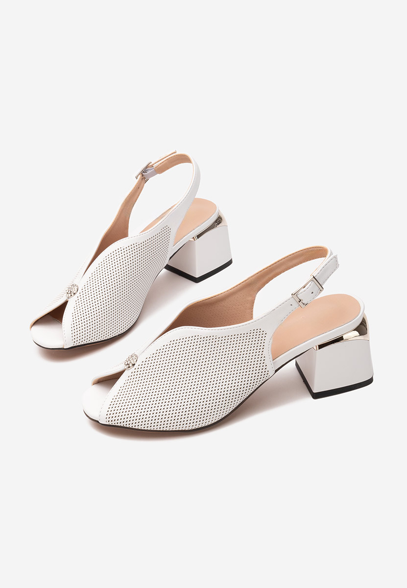 Сандали на ток Lacie бели