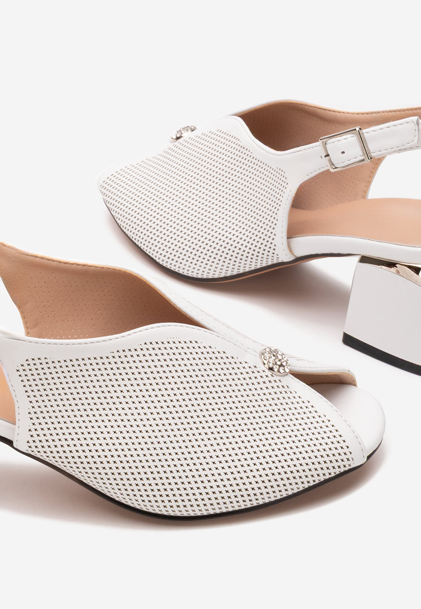 Сандали на ток Lacie бели