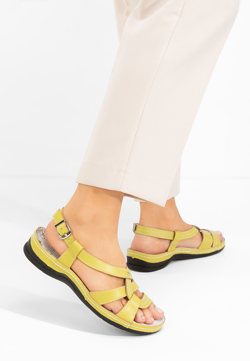 Cандали естествена кожа Zinga тюркоазен