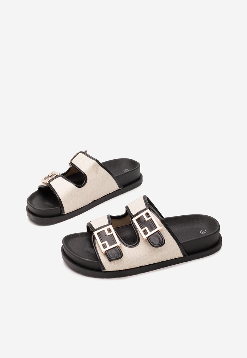 дамски чехли на платформа Iazmina черни