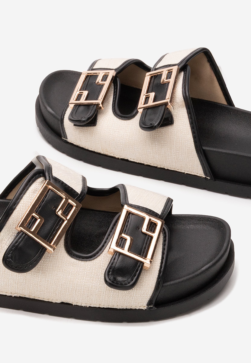 дамски чехли на платформа Iazmina черни