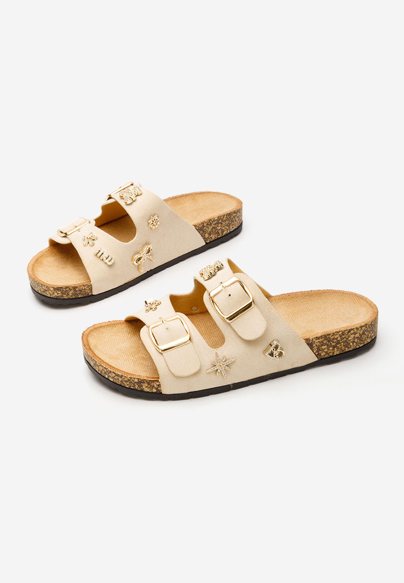 Дамски чехли Moonie бежов