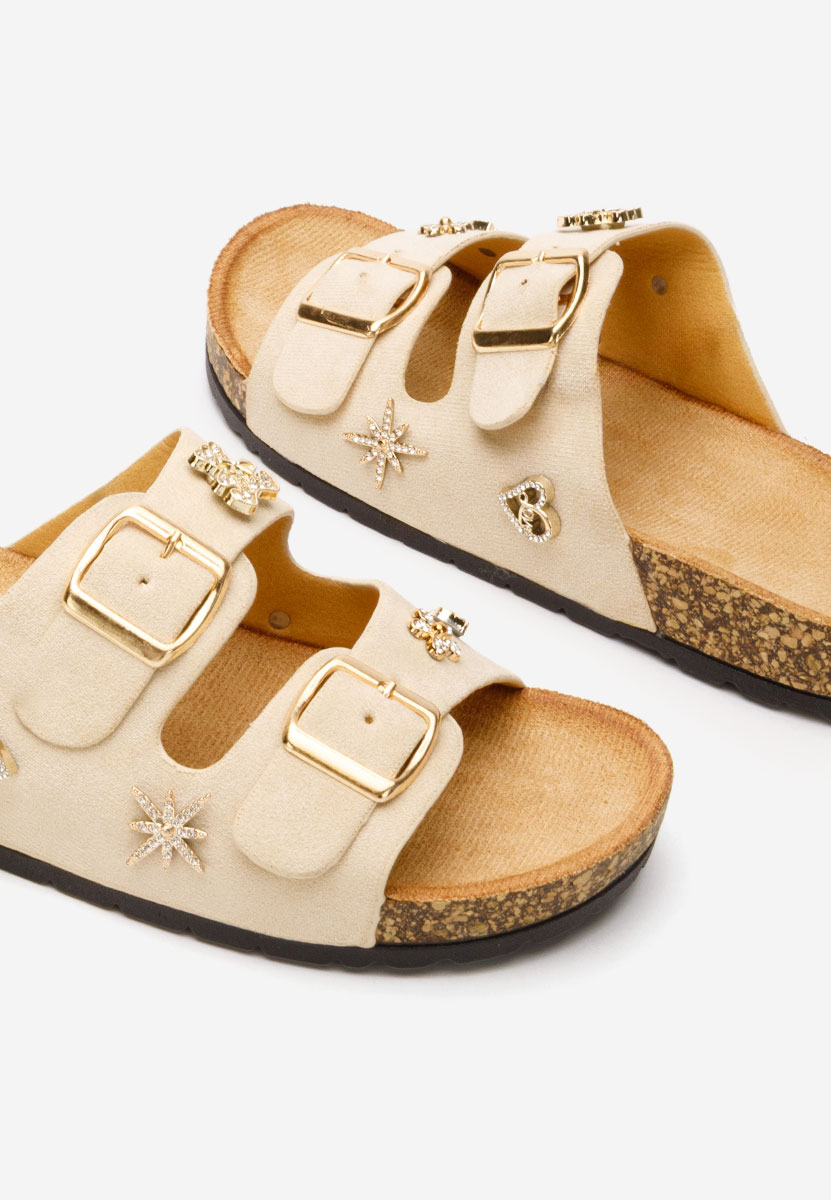 Дамски чехли Moonie бежов