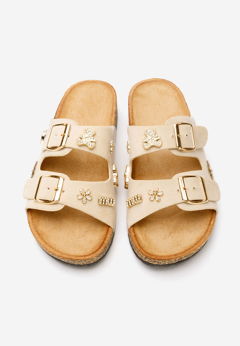 Дамски чехли Moonie бежов