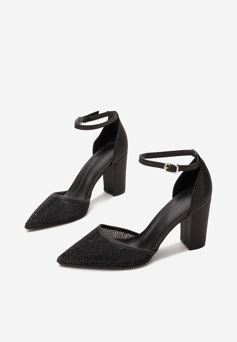 Oбувки с дебел ток Palmia черни