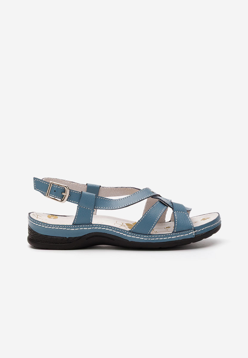 Cандали естествена кожа Zinga светло син