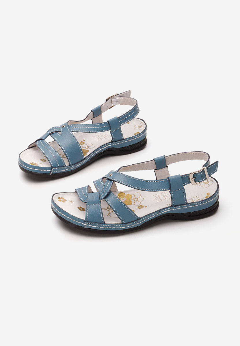 Cандали естествена кожа Zinga светло син