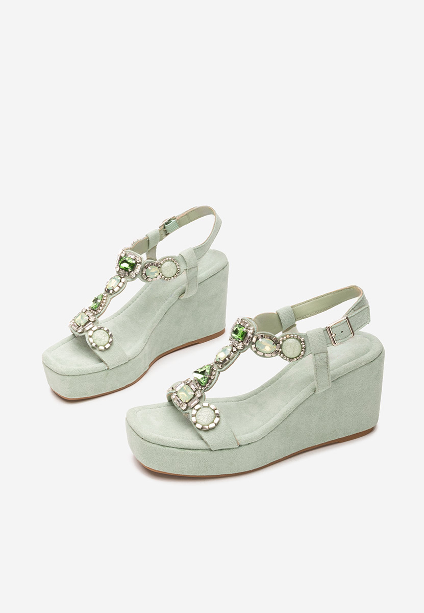 Сандали на платформа Cecilia зелен
