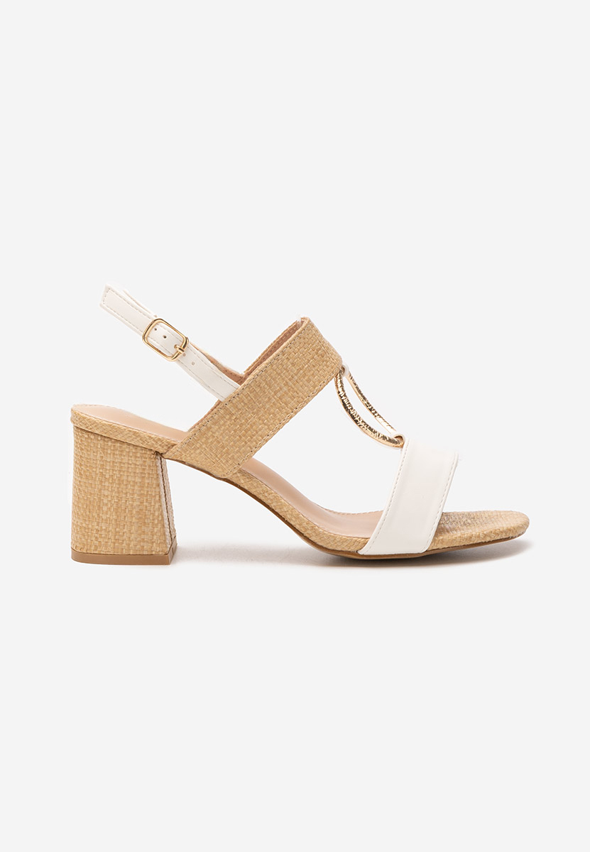 Сандали на ток Annyta бели