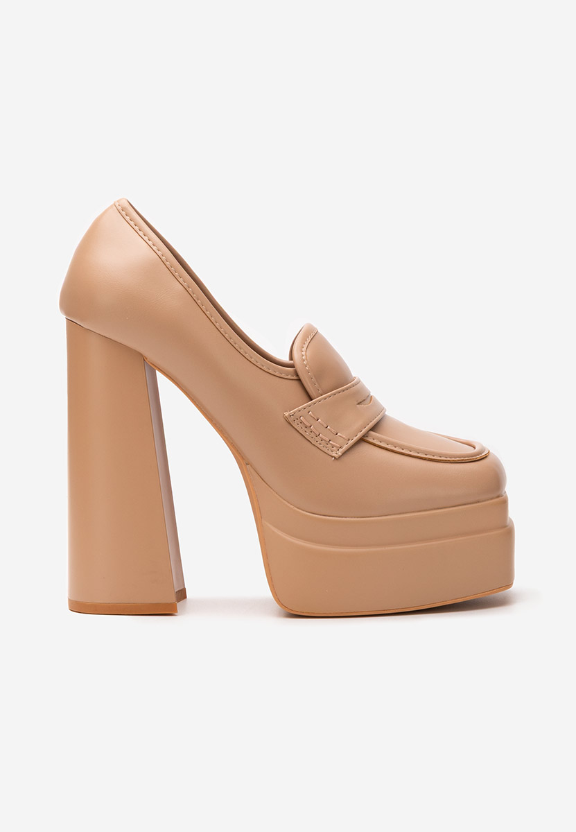 Mокасини на платформа Dieppa бежов