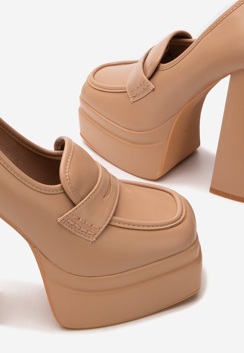 Mокасини на платформа Dieppa бежов