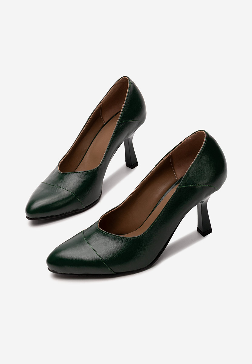 Обувки на ток Colie зелен