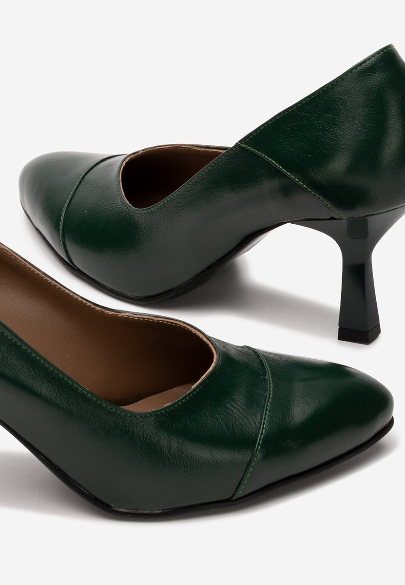 Обувки на ток Colie зелен