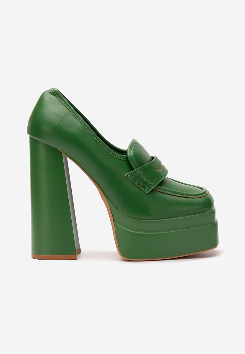 Mокасини на платформа Algara зелен