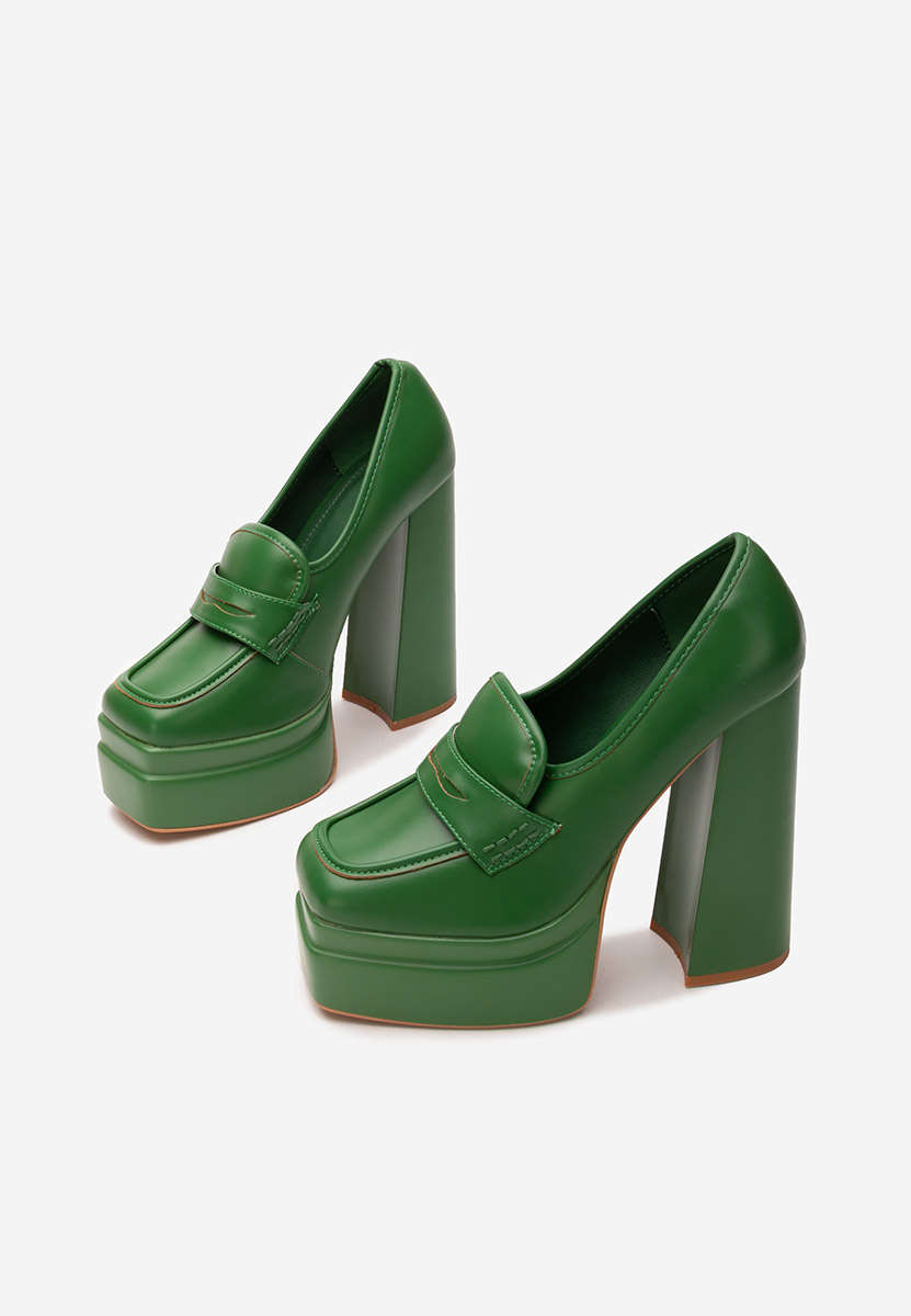 Mокасини на платформа Algara зелен