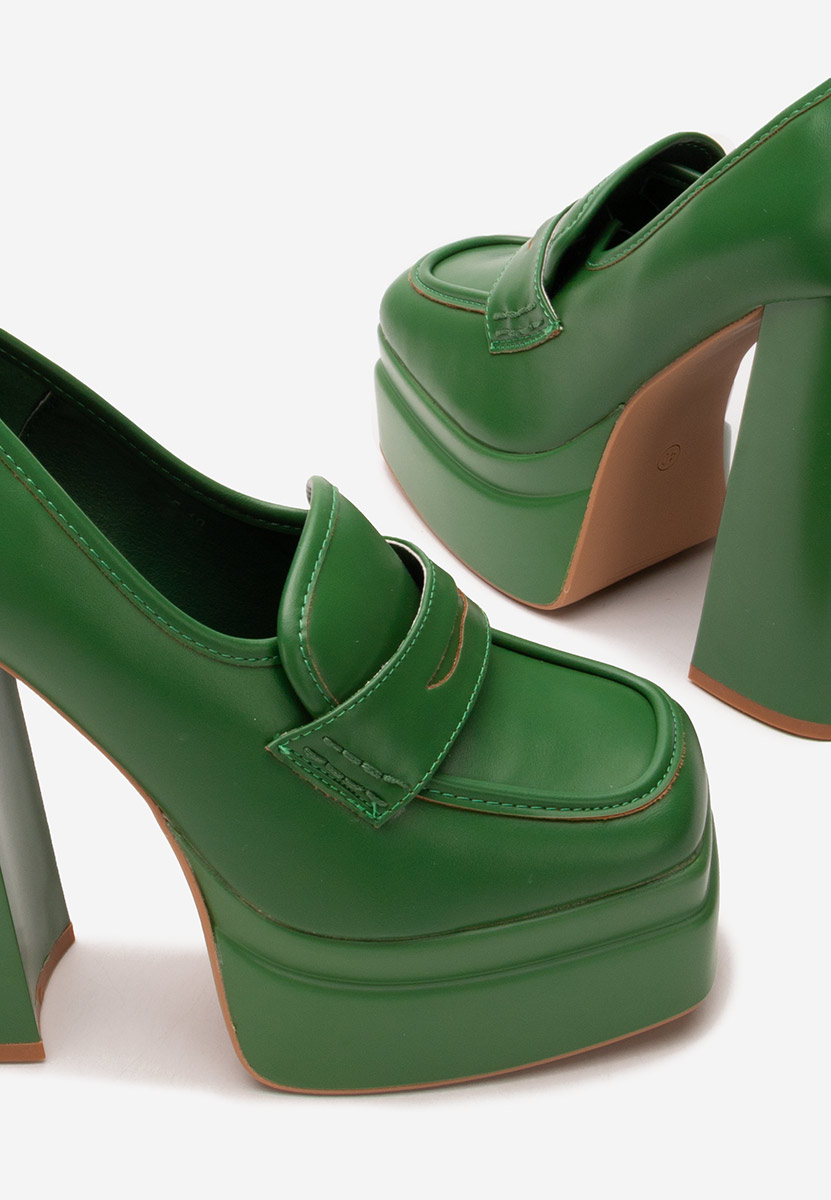 Mокасини на платформа Algara зелен