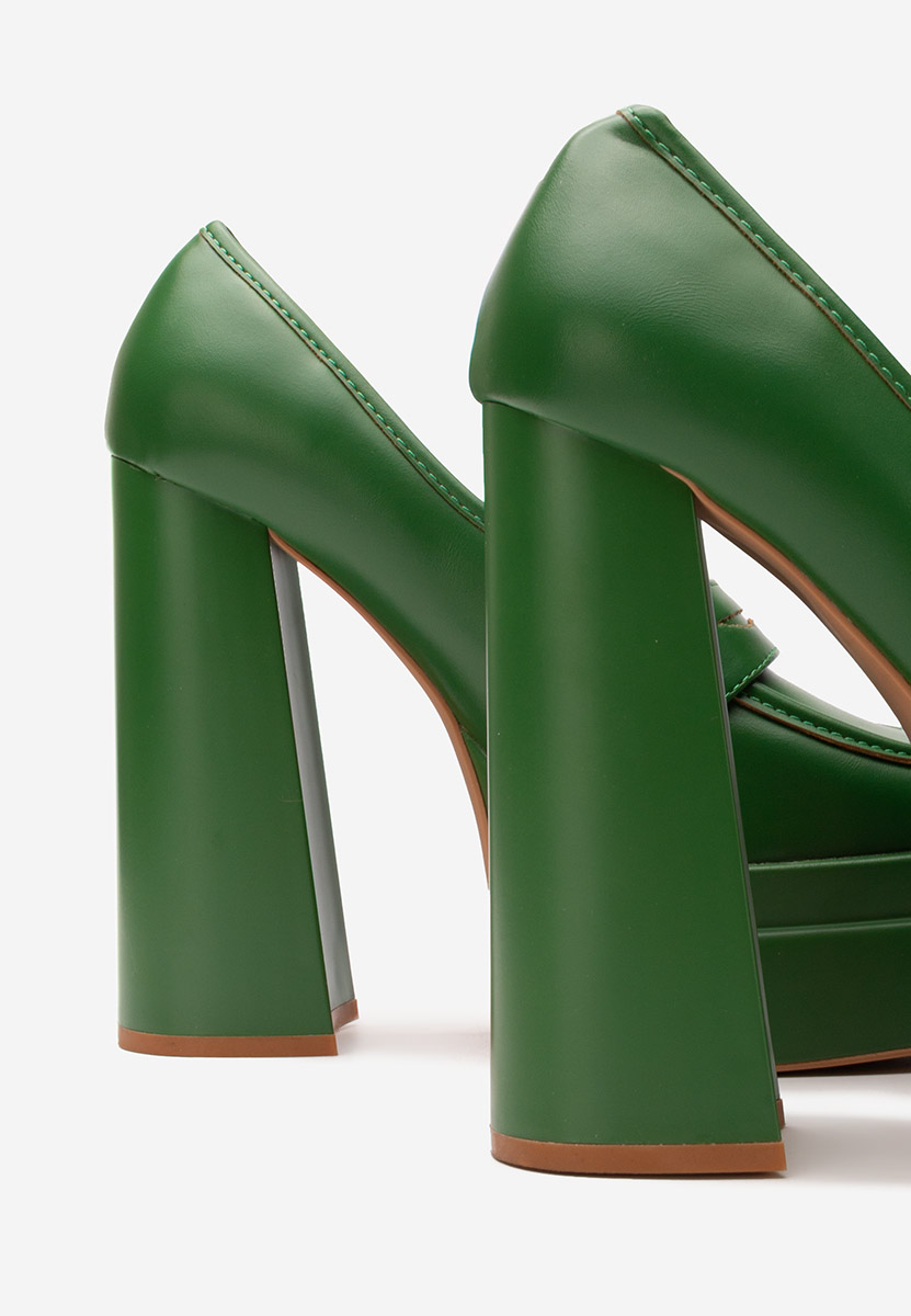 Mокасини на платформа Algara зелен