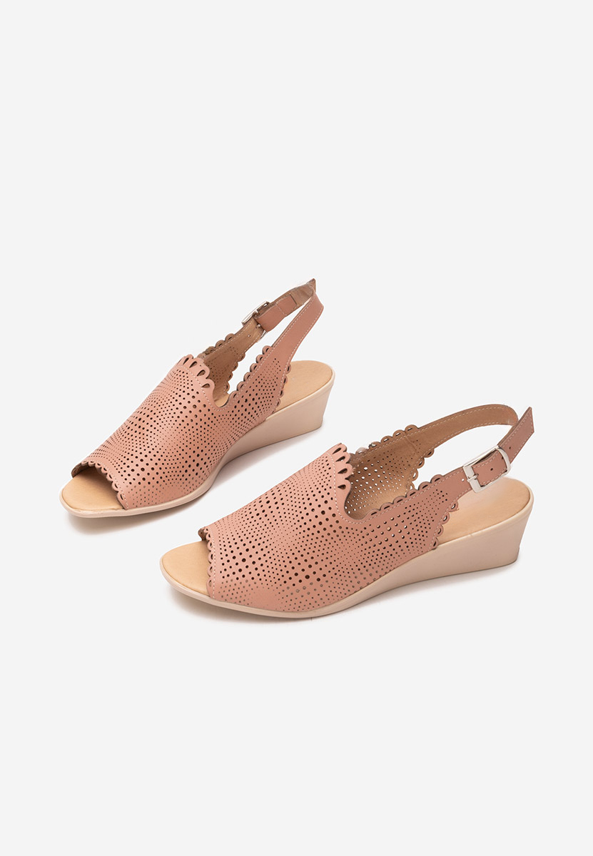 Cандали естествена кожа Claudia розов