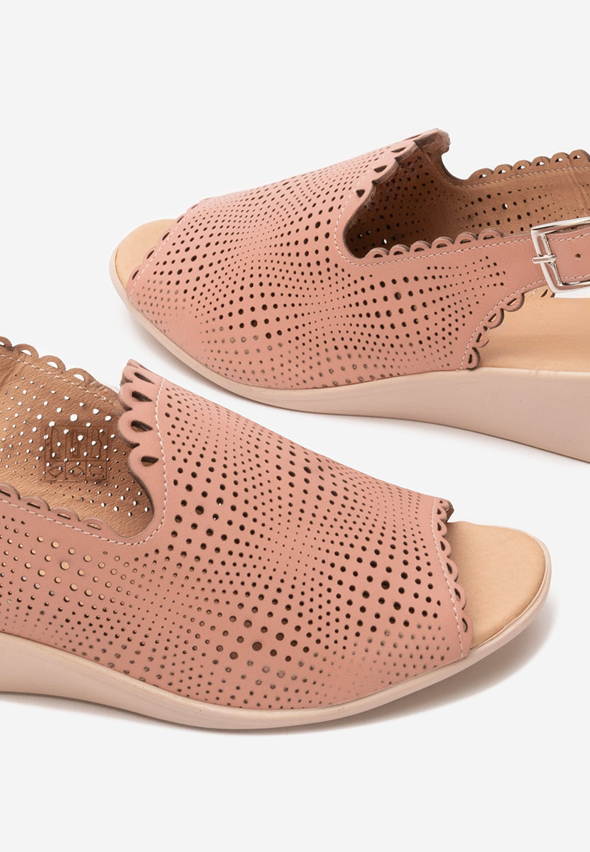 Cандали естествена кожа Claudia розов