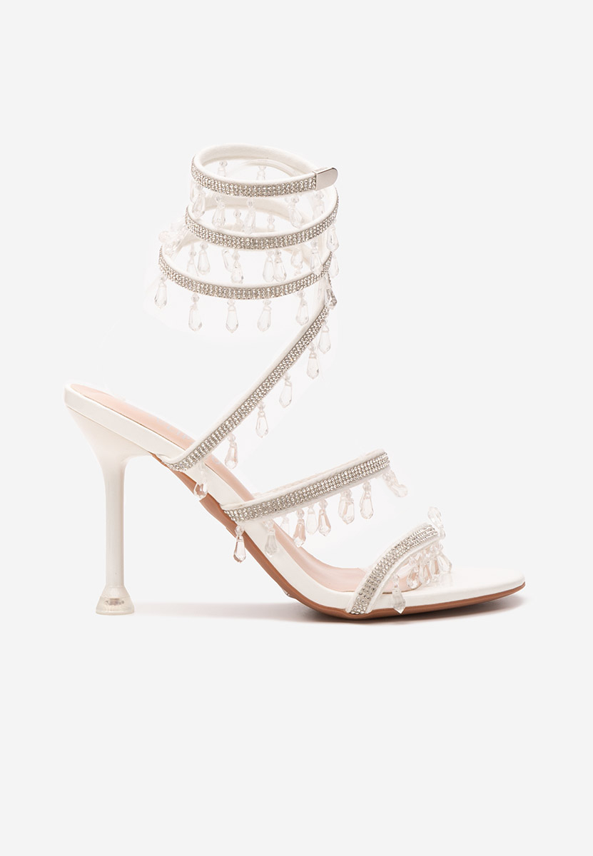 Cандали с тънък ток Calisa бели