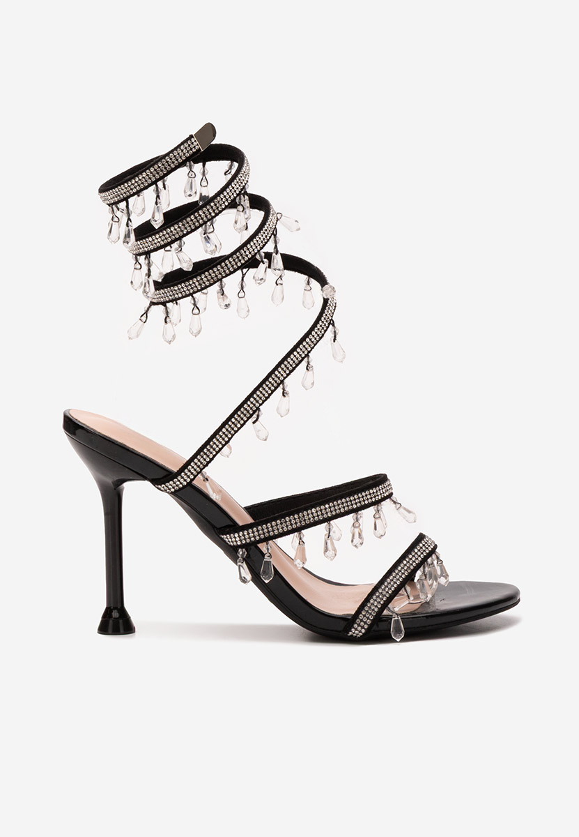 Cандали с тънък ток Calisa черен