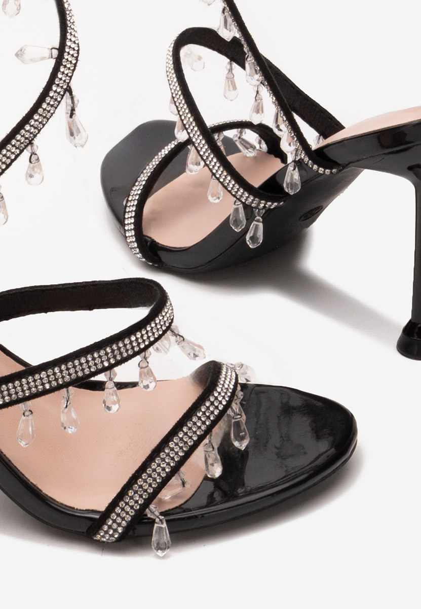 Cандали с тънък ток Calisa черен