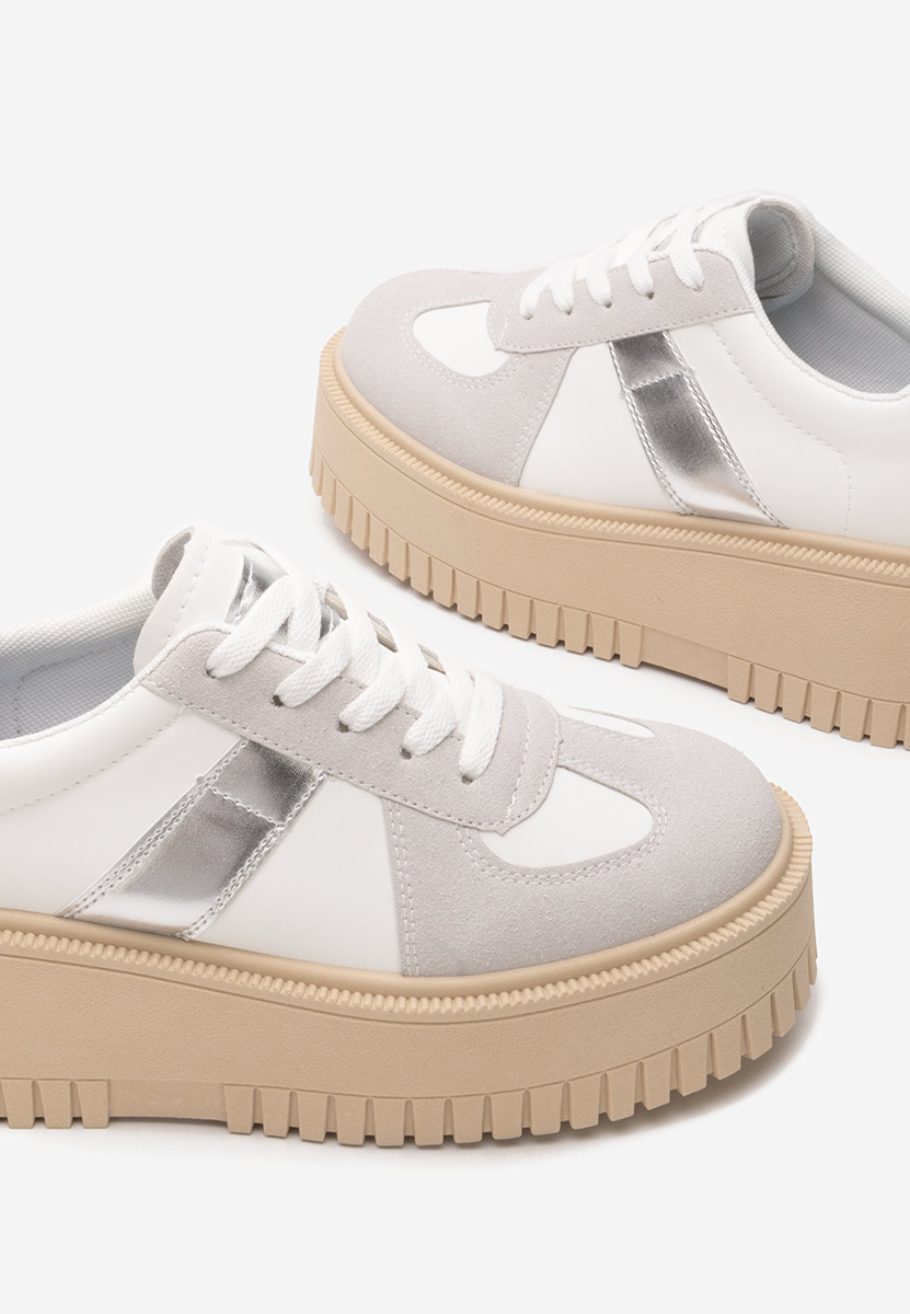 Cникърси на платформа Michele бели