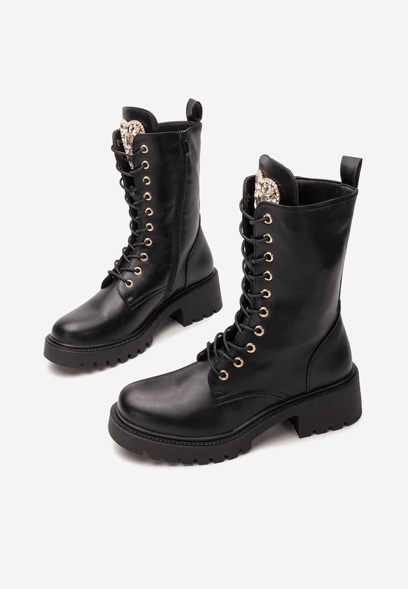 Дамски Боти с връзки Noblesa черни