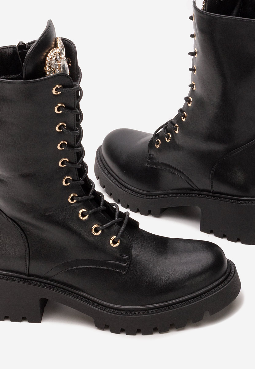 Дамски Боти с връзки Noblesa черни