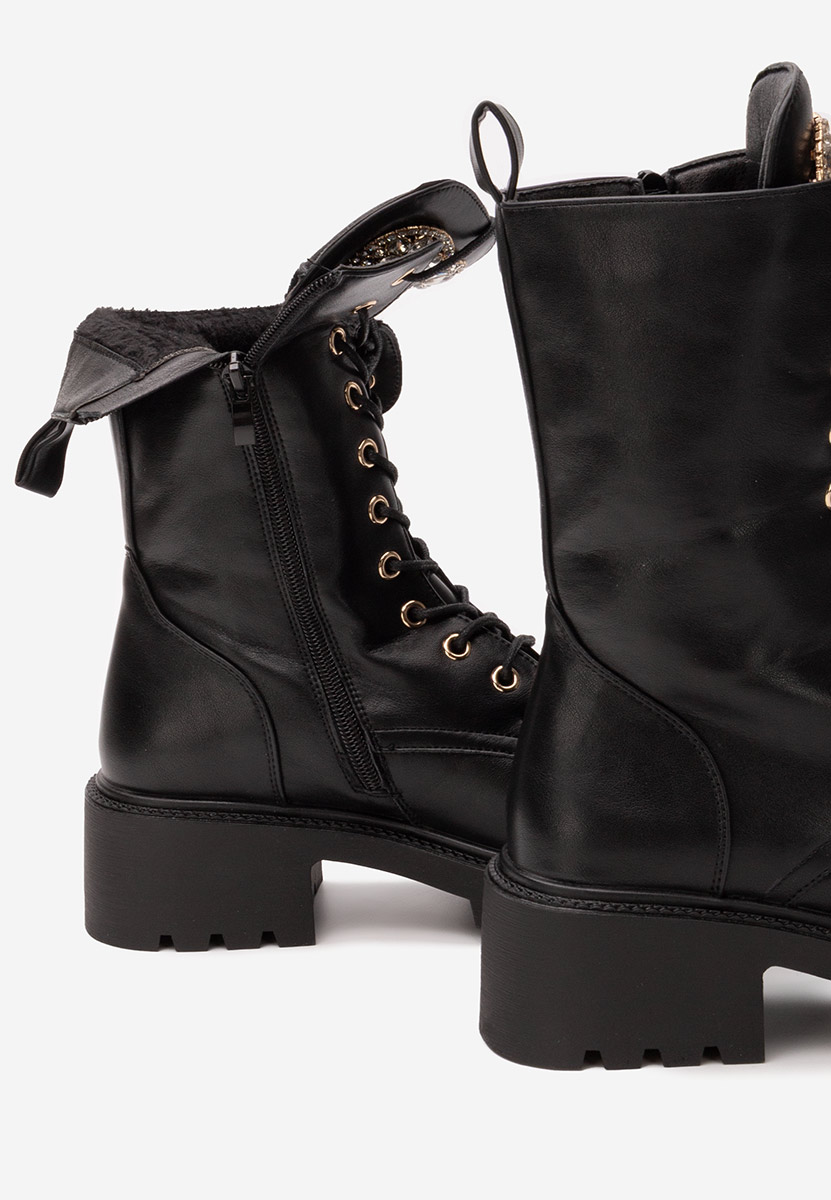 Дамски Боти с връзки Noblesa черни