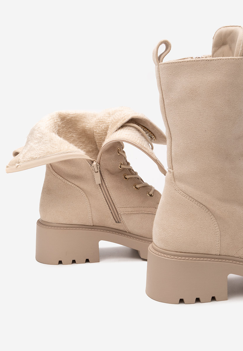 Дамски Боти с връзки Noblesa бежов