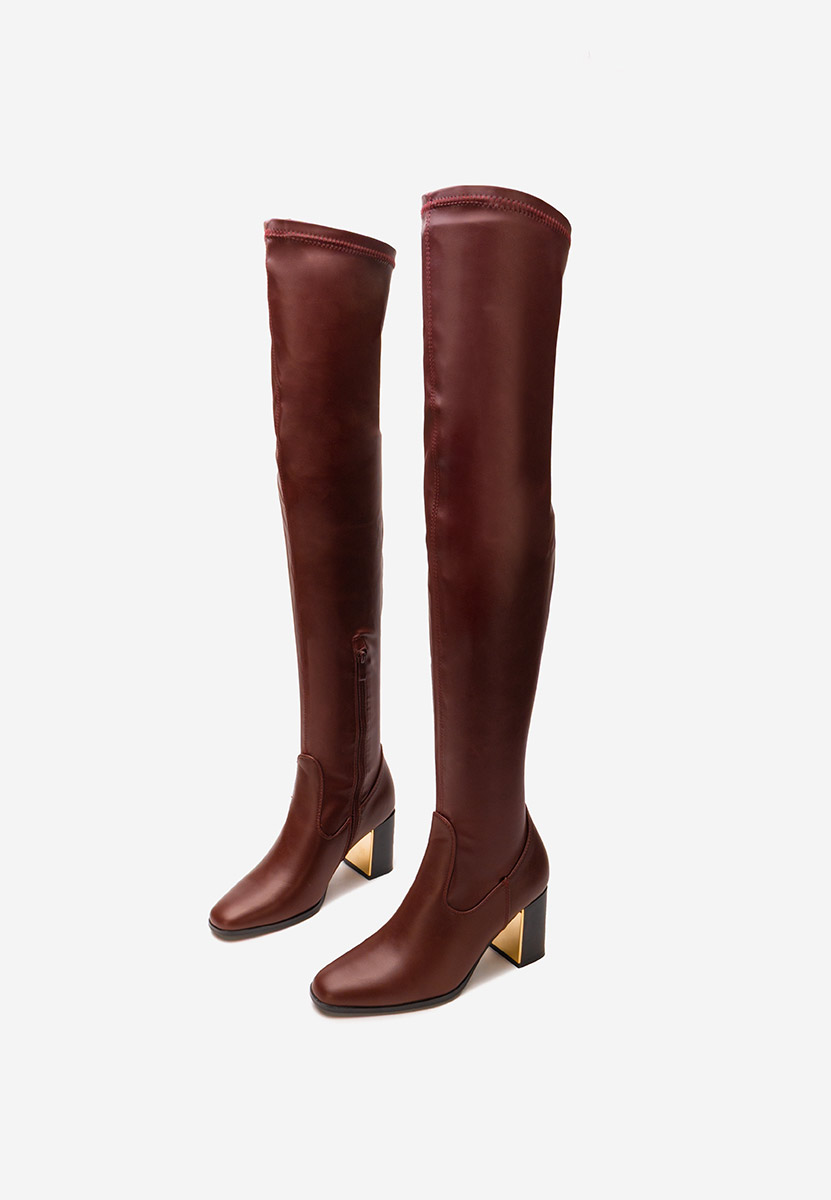 Чизми над коляното Jeanne бордо
