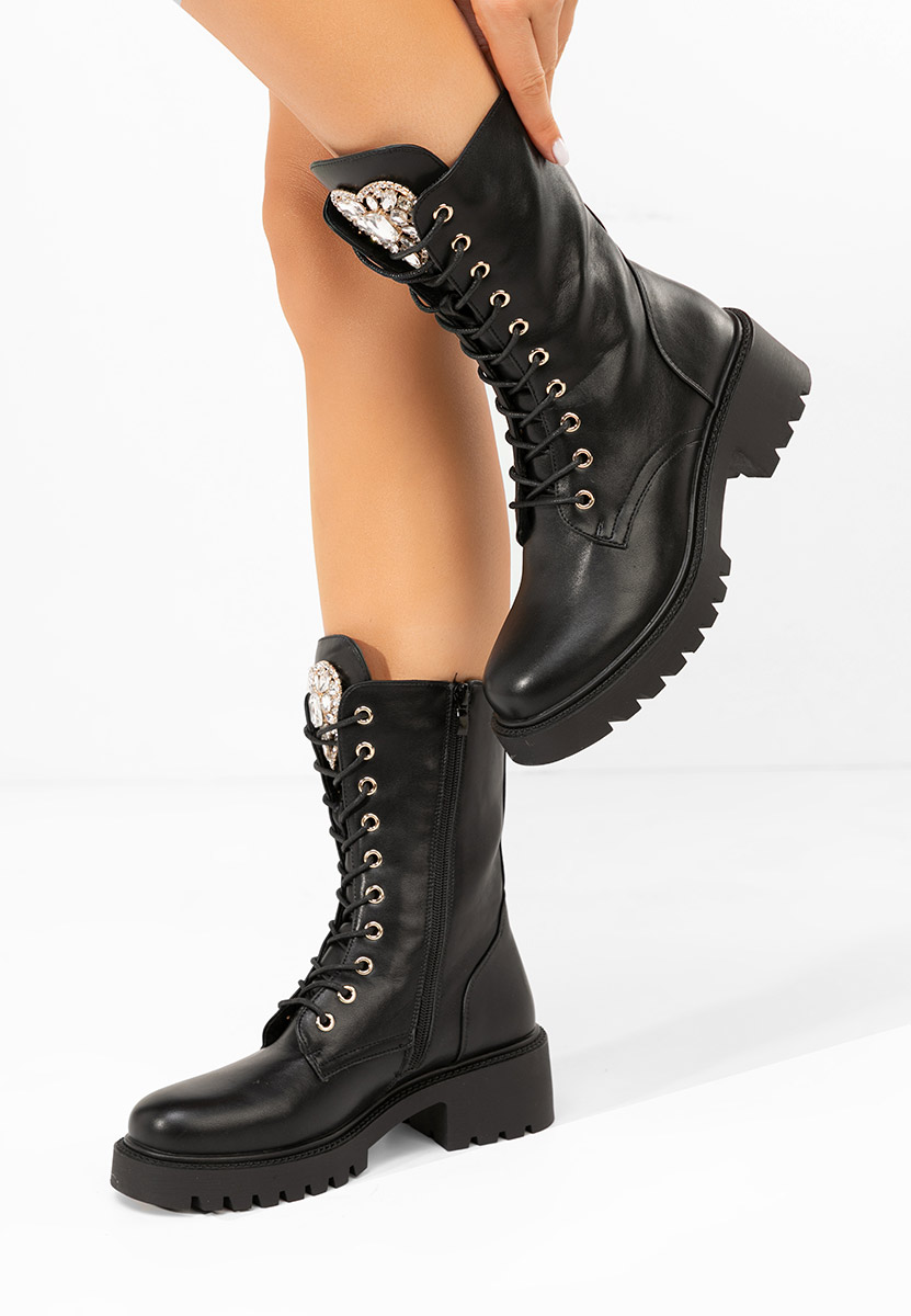 Дамски Боти с връзки Noblesa черни