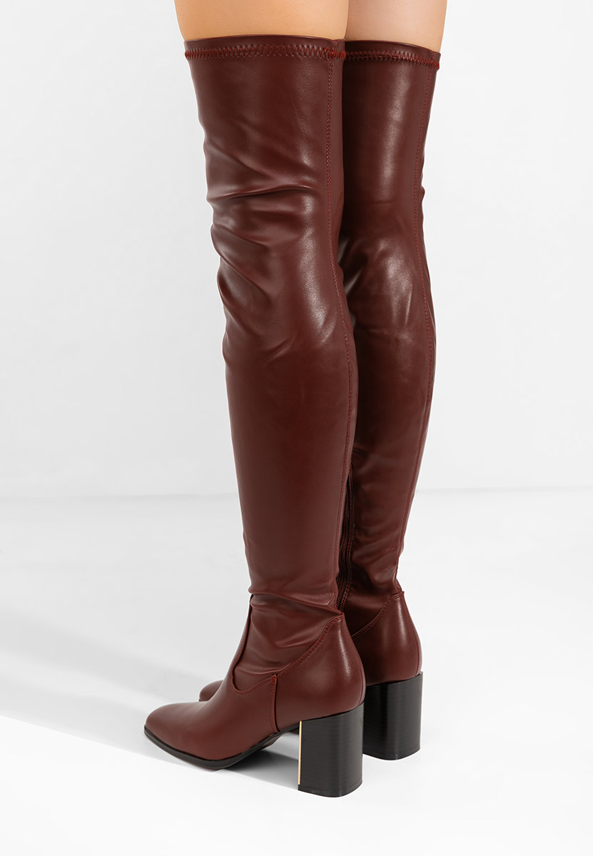 Чизми над коляното Jeanne бордо