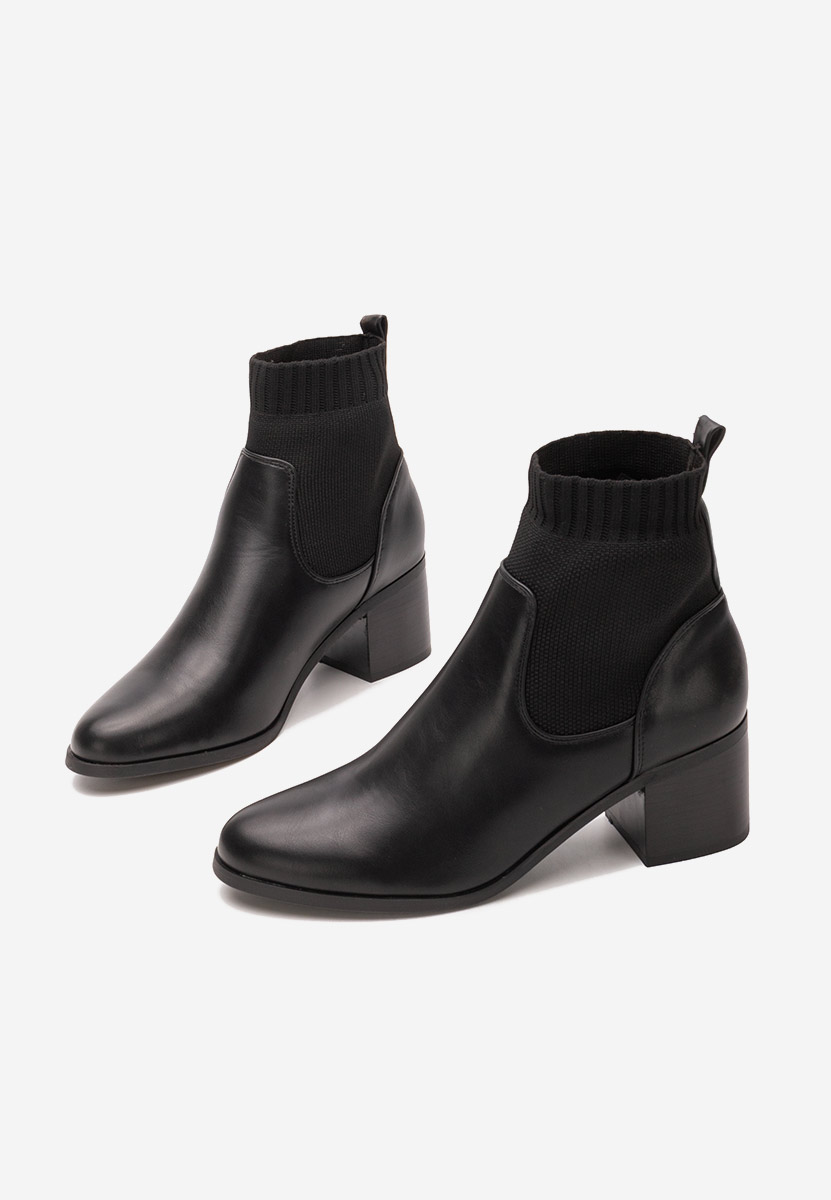 Дамски боти на ток Domenica черен