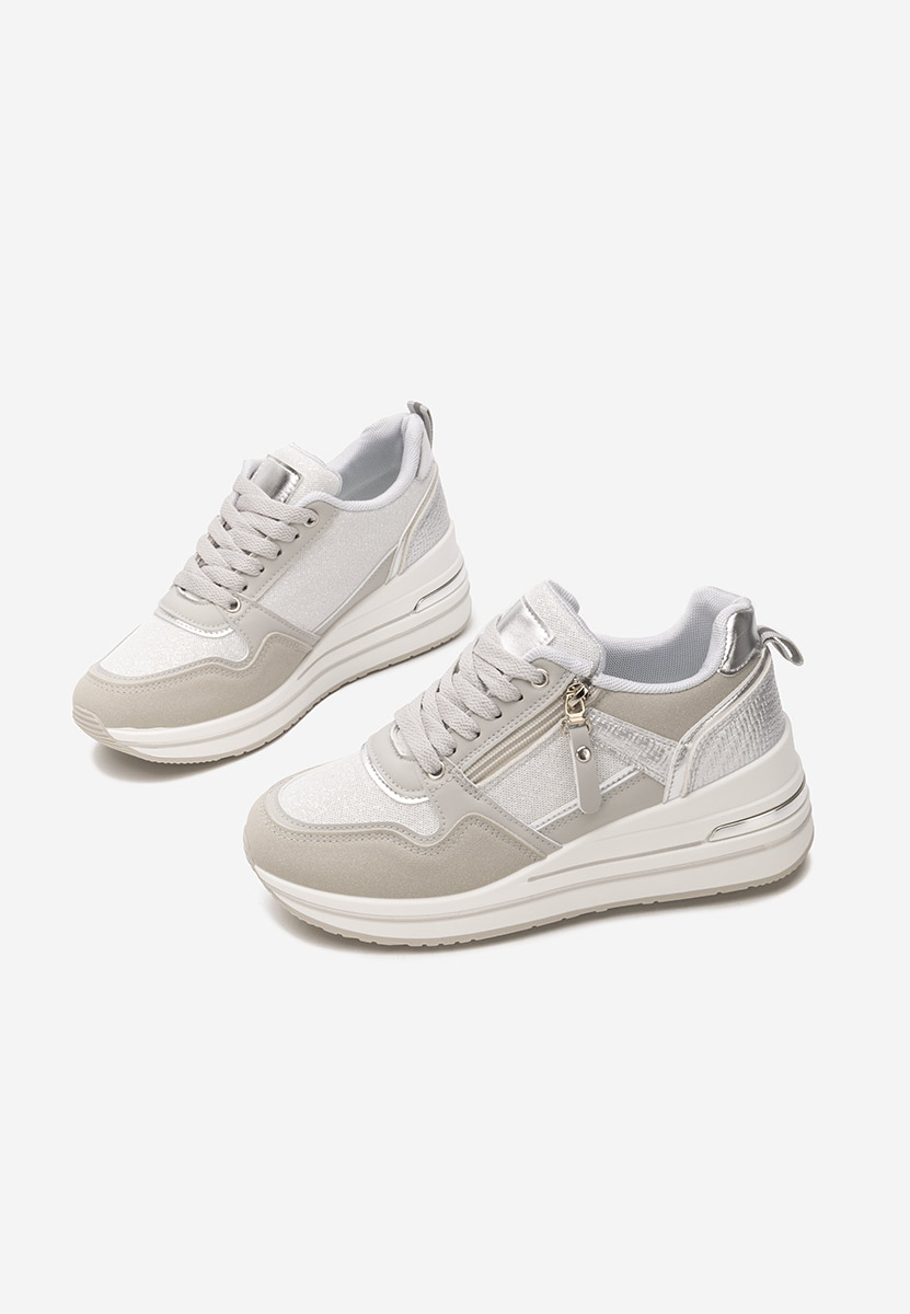 Cникърси на платформа сив