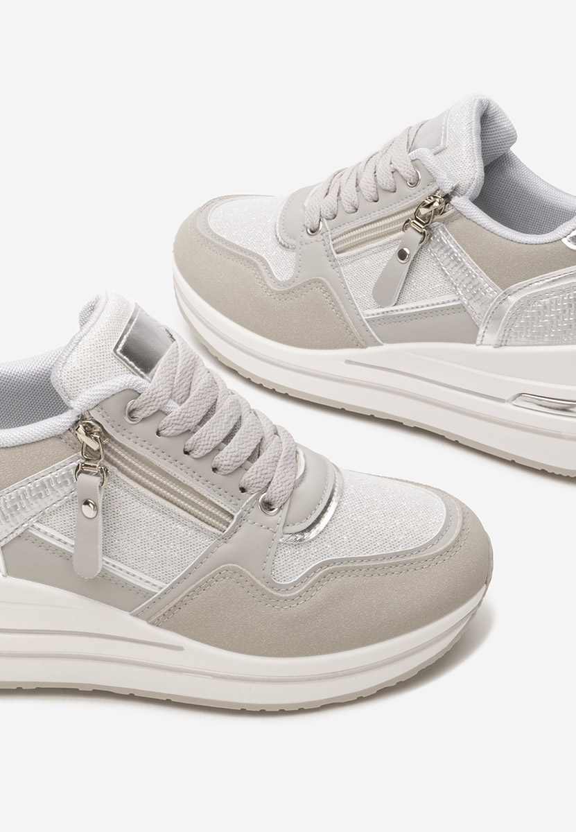 Cникърси на платформа сив