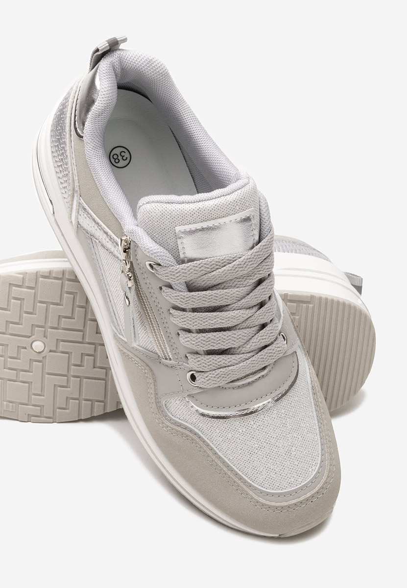 Cникърси на платформа сив