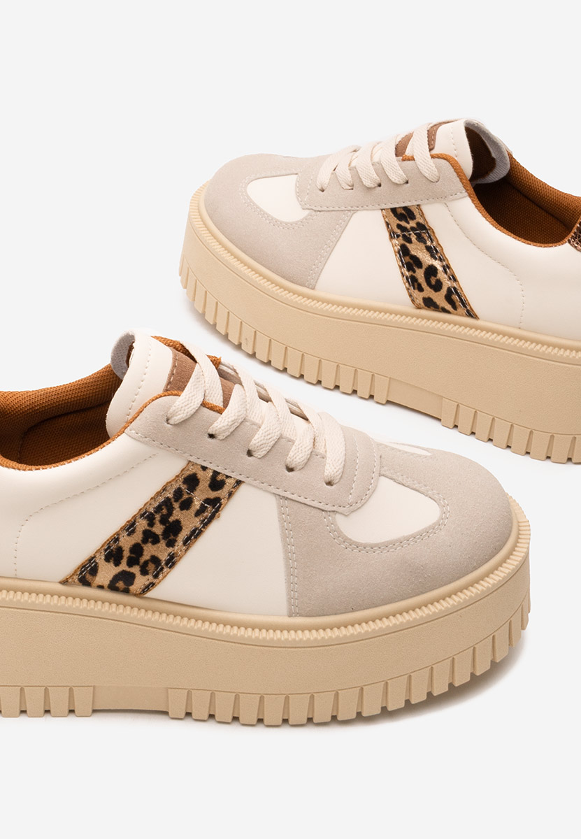 Cникърси на платформа Michele леопарди